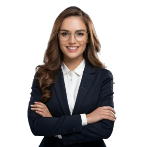 A_woman_wearing_glasses_and_a_suit_with_her_arms_crossed___Premium_AI-generated_image-removebg-preview